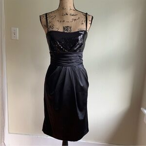 Roulette black sequin belted dress size S